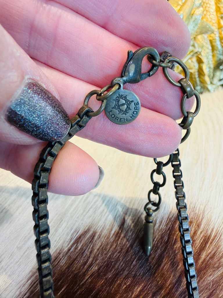 Loren Hope Blythe Dark Blue Crystal Necklace Eith Bronze Chain — image 2 of 6